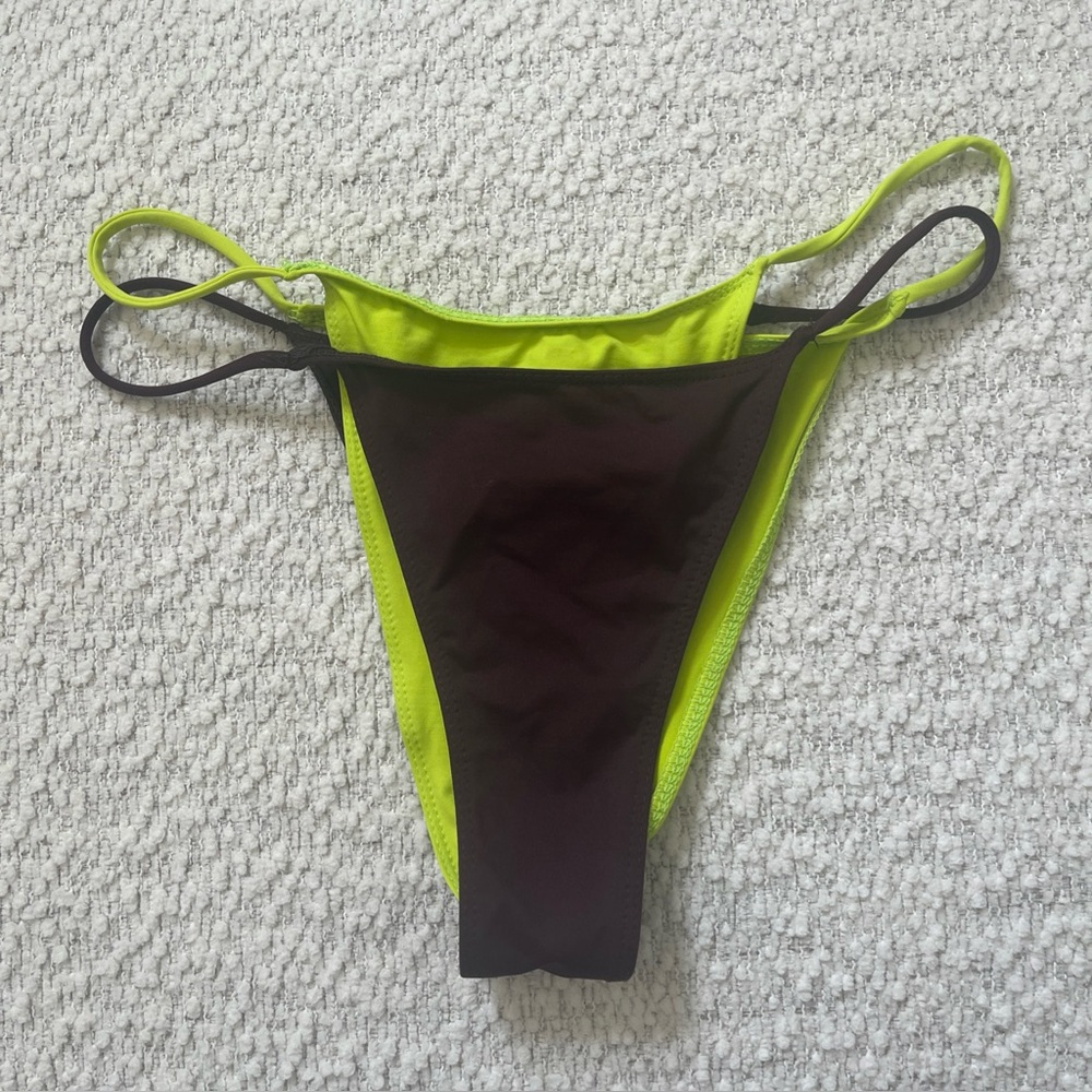 Zara Lime Green and Black Bikini Bottom